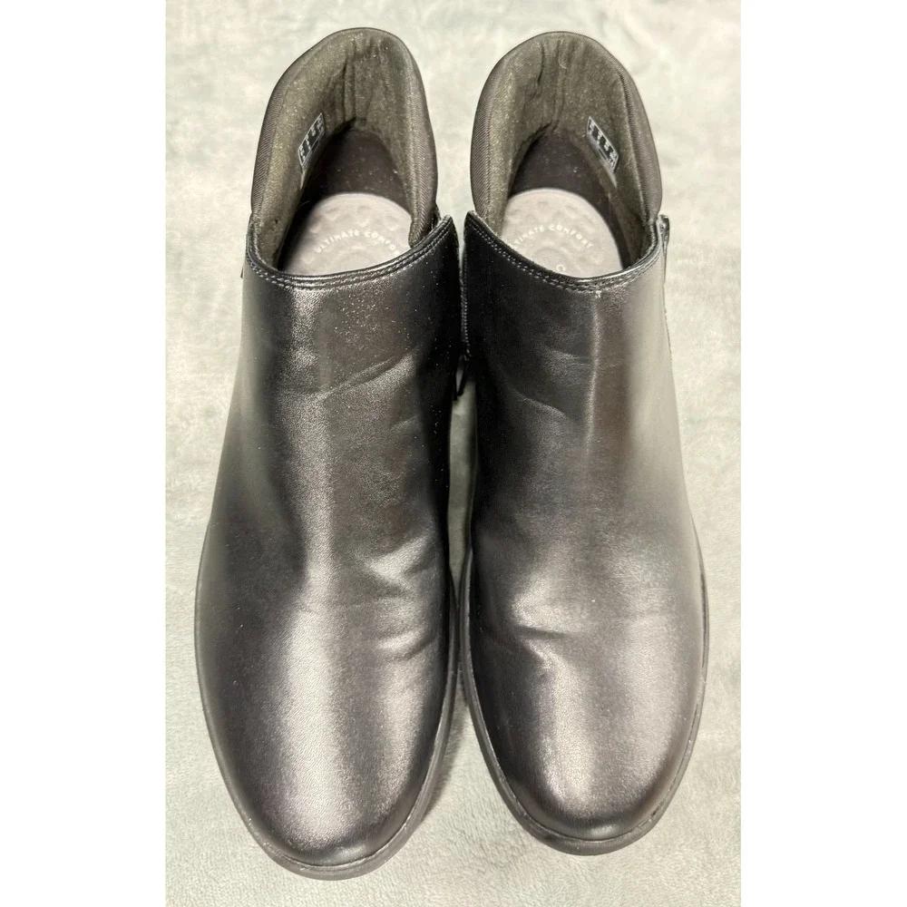 Clarks Collection Ankle Boots Womens 9 Black Leather Zip Cushion Soft